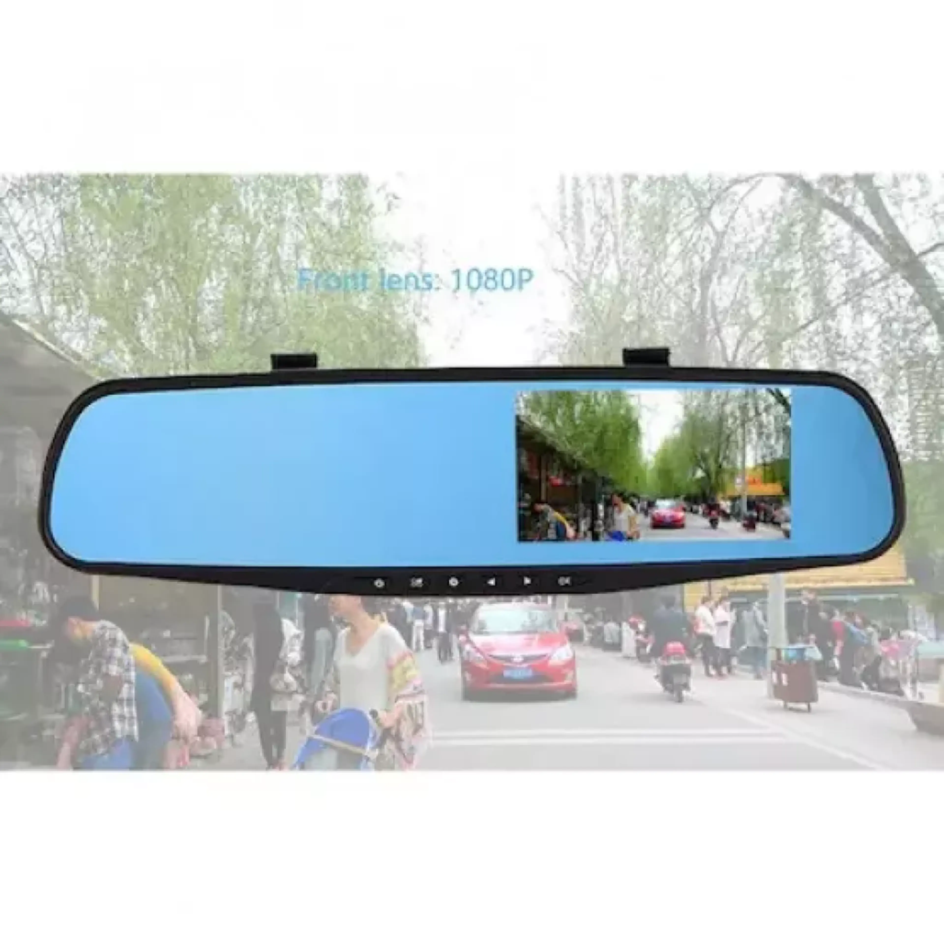 Видеорегистратор-огледало за автомобил, с предна и задна камера за паркиране