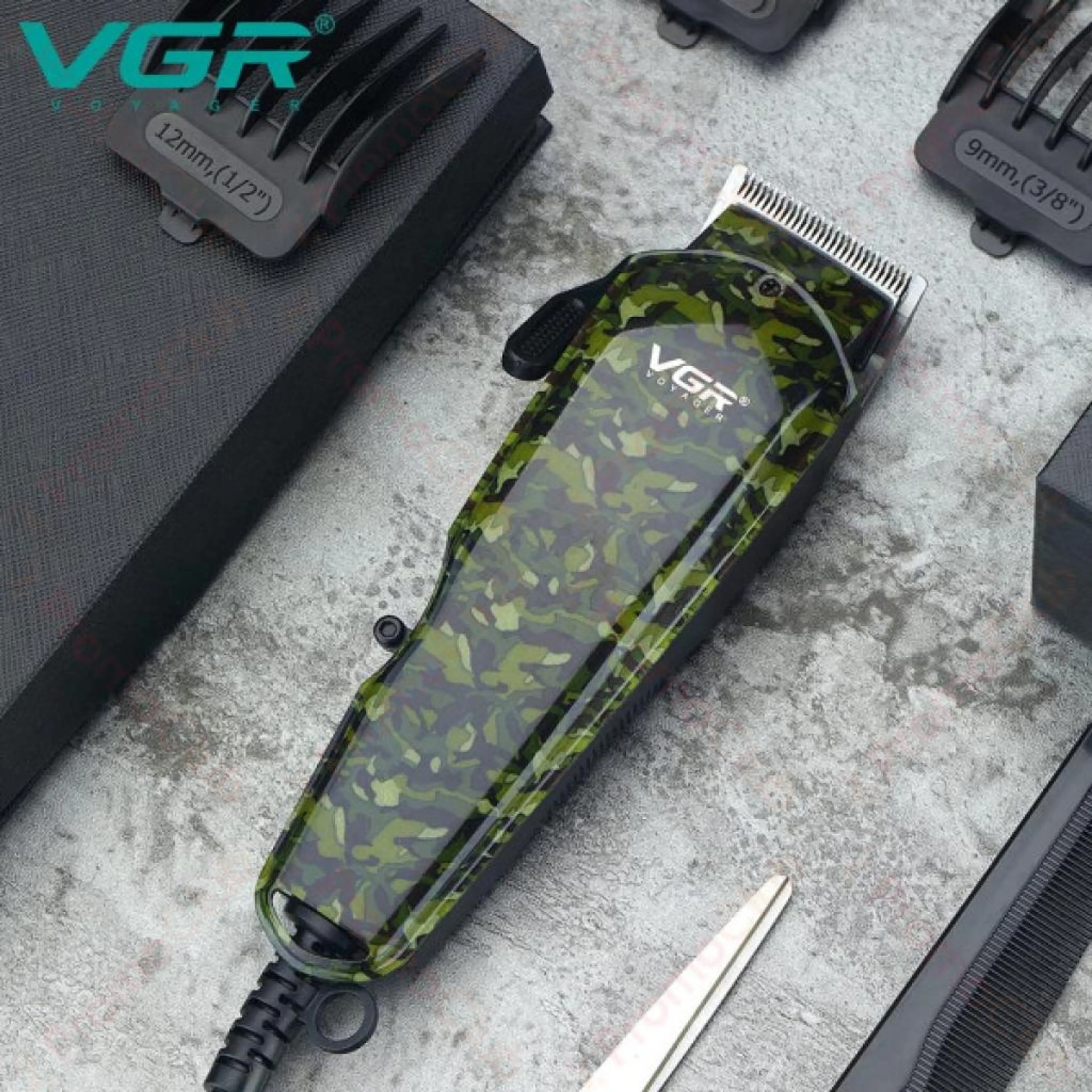Тример за подстригване и оформяне VGR V-126 CAMOUFLAGE- за стайлинг, оформяне на бради, вежди и прически, BF23